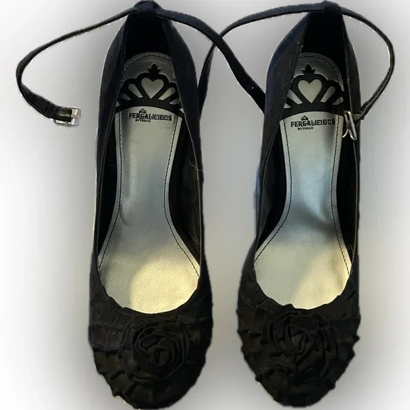 Fergalicious Black Faux Suede Heel - Picture 2 of 4